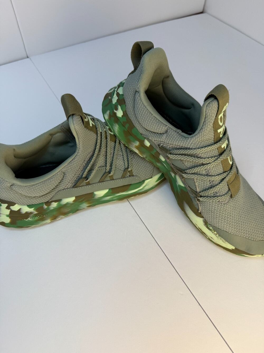Slip On Sneakers Womens Lite Racer Adapt Running Casual Green Size 6 Adidas